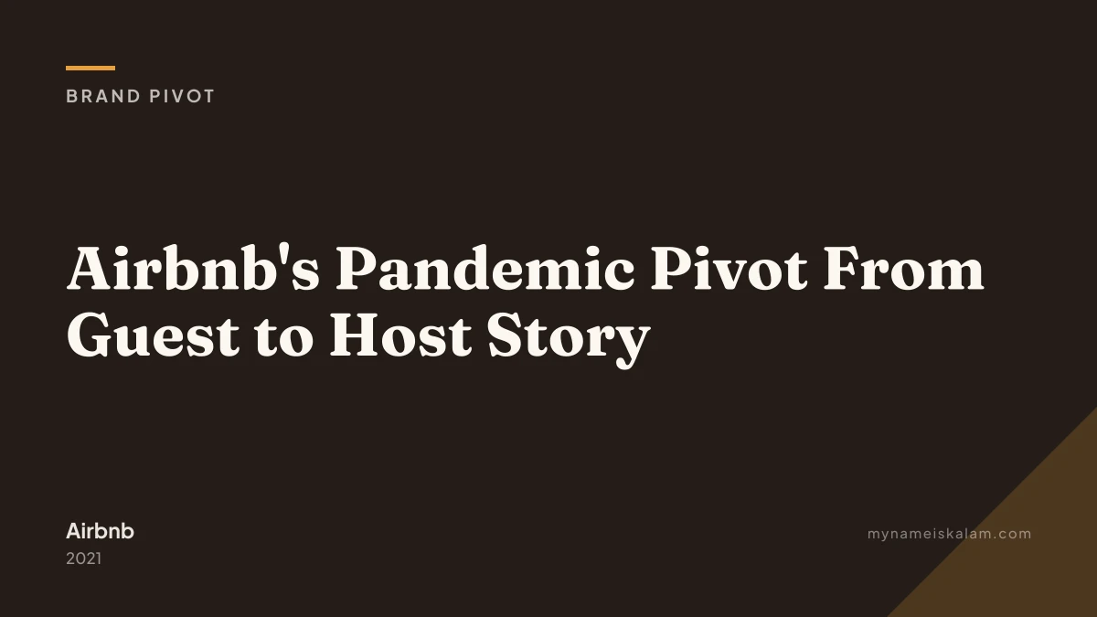 “Airbnb's Pandemic Pivot From Guest to Host Story” — brand pivot case study title card (2021)