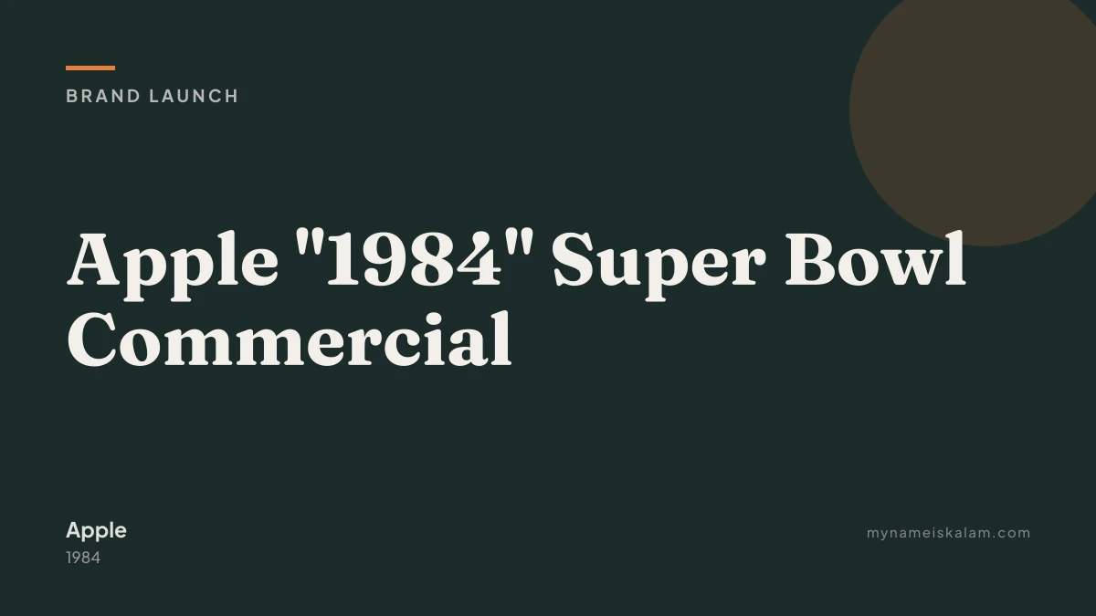 “Apple 1984 Super Bowl Commercial” — brand launch case study title card (1984)