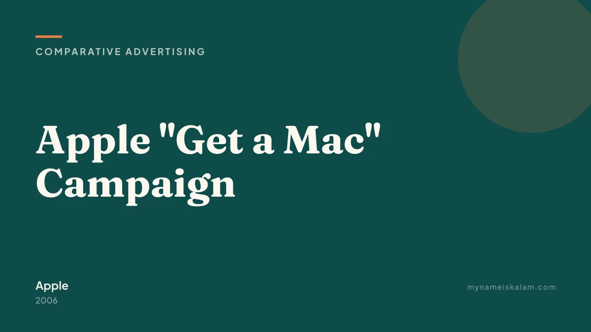 “Apple Get a Mac Campaign” — comparative advertising case study title card (2006)