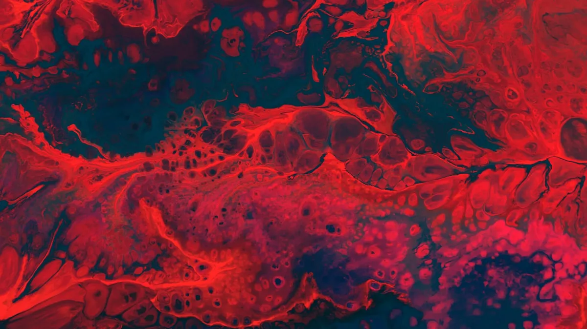 Colorful mobile phone surrounded by bright abstract shapes