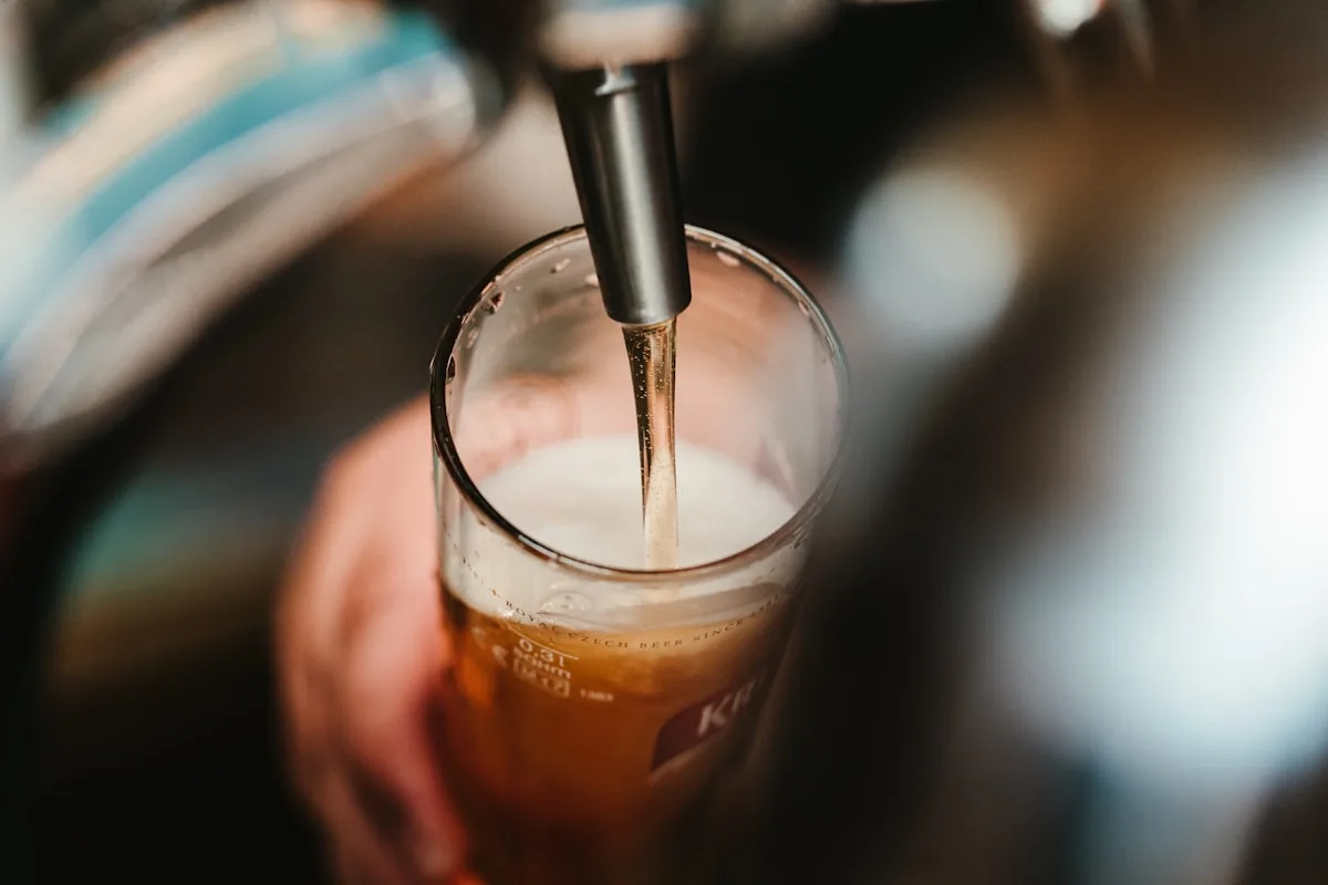 Ice cold beer glass with condensation, representing the Dos Equis brand