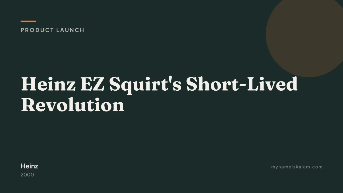 “Heinz EZ Squirt's Short-Lived Revolution” — product launch case study title card (2000)