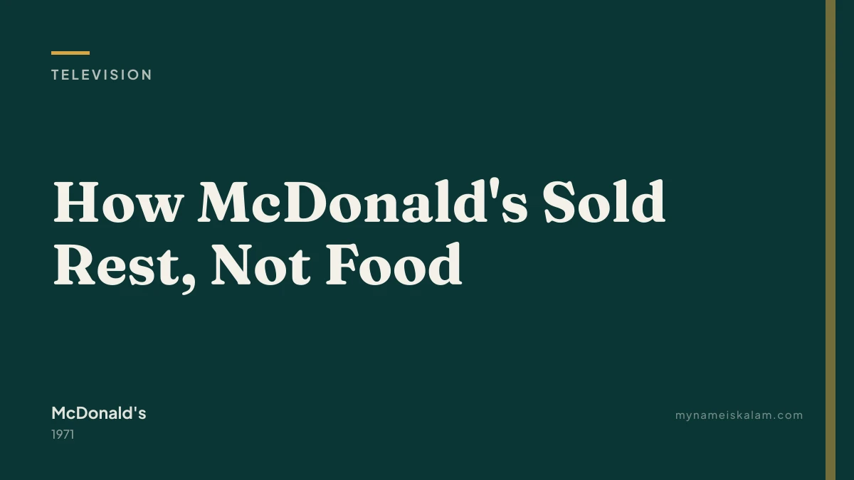 “How McDonald's Sold Rest, Not Food” — television case study title card (1971)