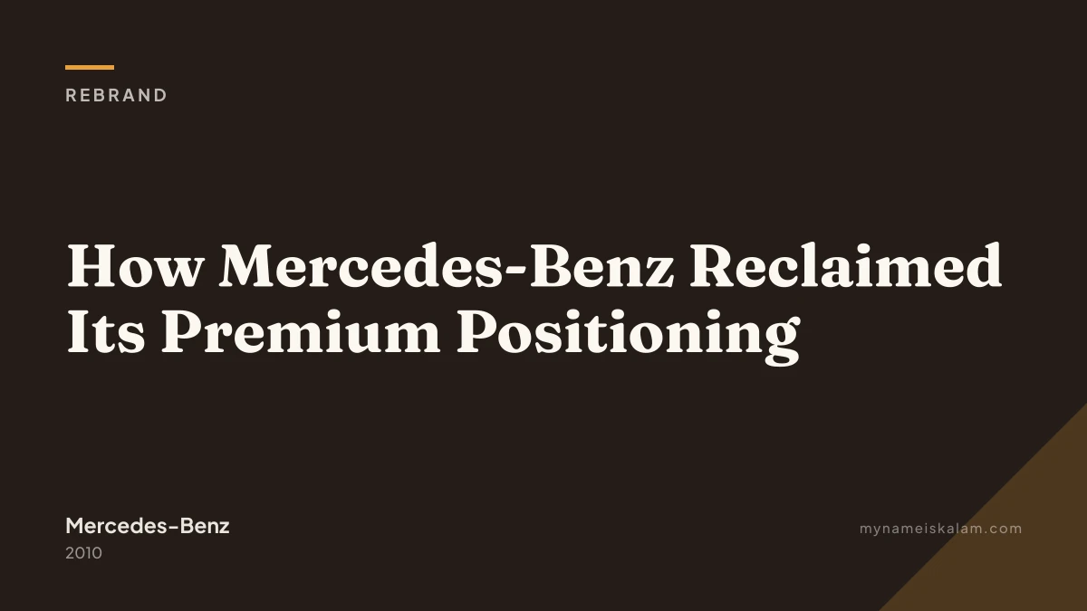 “How Mercedes-Benz Reclaimed Its Premium Positioning” — rebrand case study title card (2010)