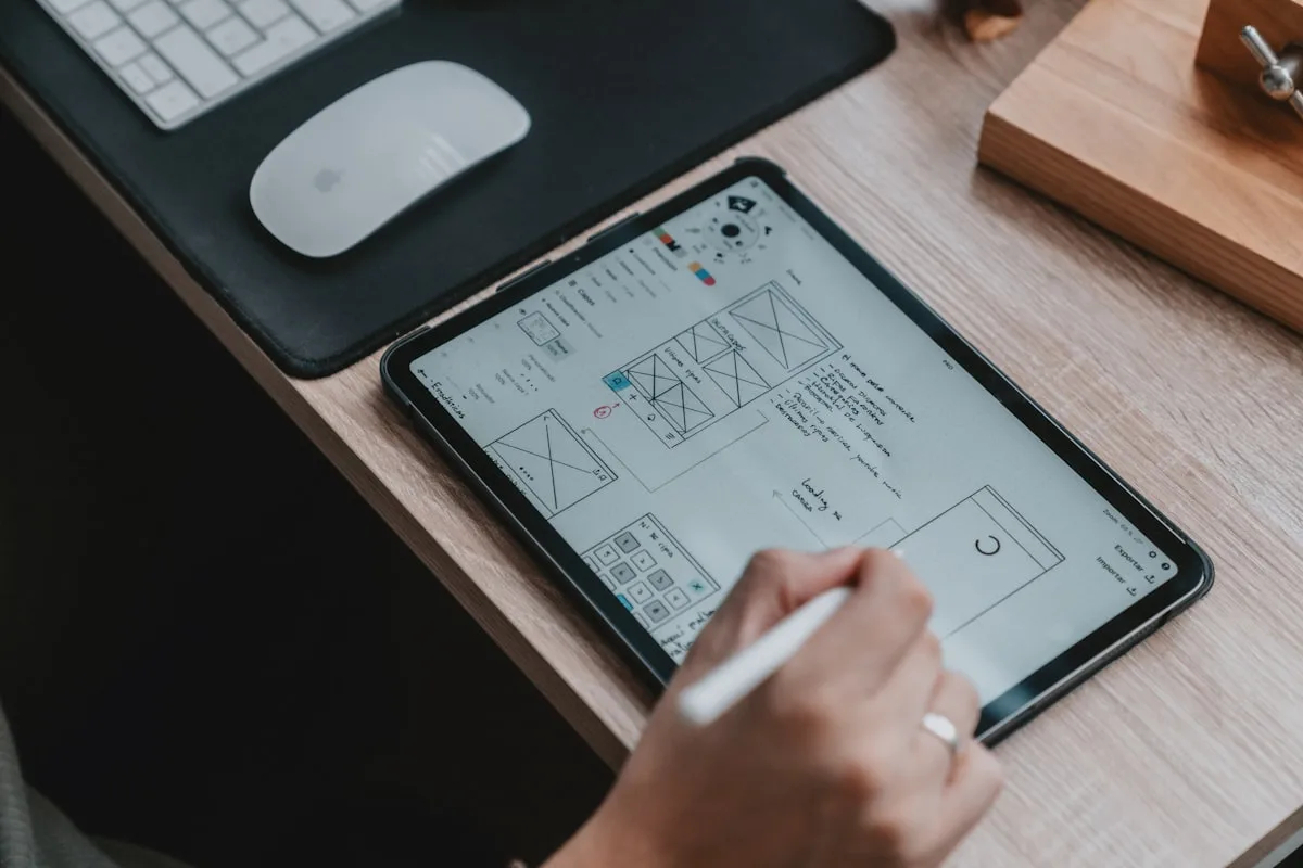 Clean and minimal productivity workspace with notebooks and a laptop
